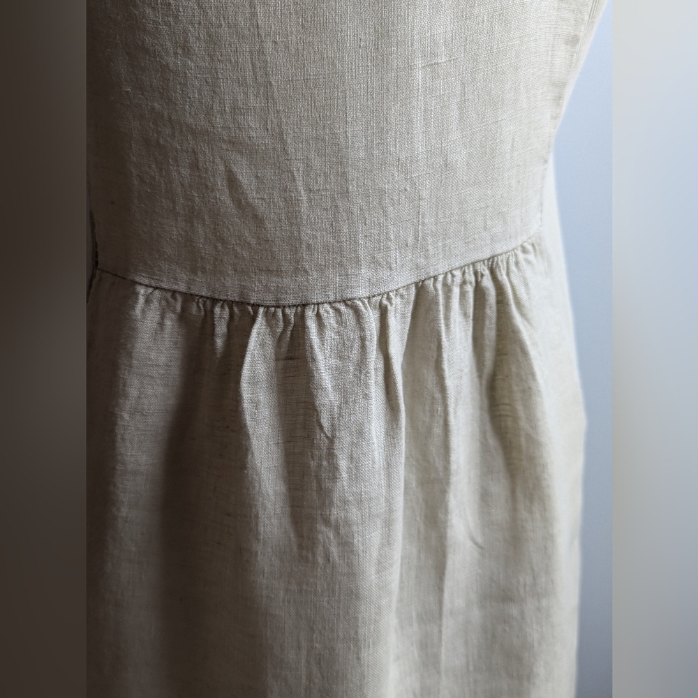 Terzo Millenio 100% Italian Linen Sleeveless Midi Dress Size Small - Picture 9 of 13